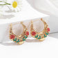 ⏰ 30 % RABATT – Nur für kurze Zeit ✨Vergoldete Halbmond-Creolen mit Blumenemaille 🌙✨ Elegante Handarbeit mit femininem Design
