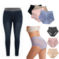 Women's High-Rise Pull-On Slim Fit Dark Wash Denim Jeans with Wide Elastic Waistband