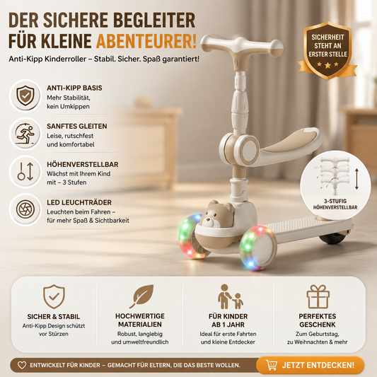 🛴 50% RABATT! ✨ Kinderroller mit leuchtenden Rädern – Robust & sicher – Ideal für aktive Bewegung – sanfte Fahrt & bunte Leuchteffekte 🌈💨✨