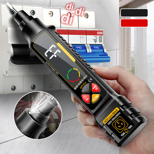 ⚡ Intelligenter Spannungsprüfstift – Berührungslos, AC/DC Spannungsmessung, Leitungsprüfung & LED-Taschenlampe 🔍