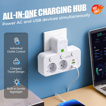 🎉 Neujahrsgeschenk – 50% Rabatt! 🔌 Intelligente Steckerleiste mit USB & Nachtlicht – Vielseitig & Sicher!