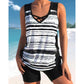 🏖️ Sommer-Sale 43% Rabatt 🏝️🩱Zweiteiliger Tankini– hochtailliert mit Bandeau-Top – perfekt für den Strand👙