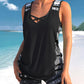 🏖️ Sommer-Sale 43% Rabatt 🏝️🩱Zweiteiliger Tankini– hochtailliert mit Bandeau-Top – perfekt für den Strand👙