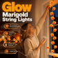 🌼 Künstliche Ringelblumen LED-Lichterkette – 20 LEDs, 8 Lichtmodi, wasserfest | Perfekte Deko für stimmungsvolle Atmosphäre 🕯️🎃🧡